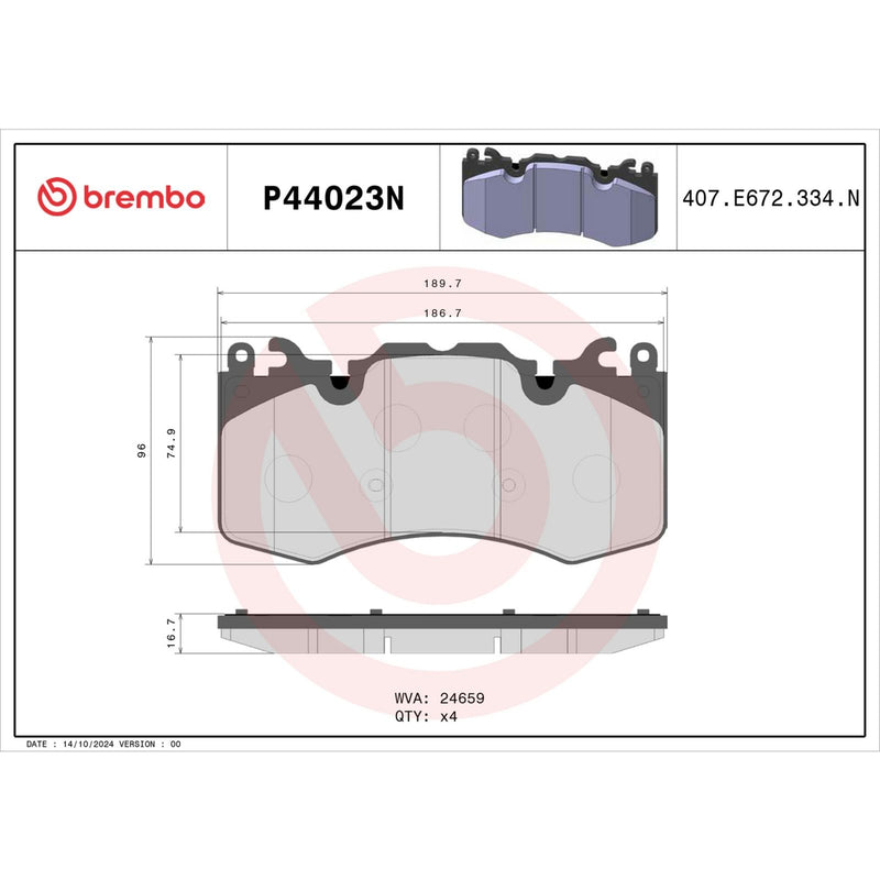 BREMBO CERAMIC Brake Pad Set P44023N