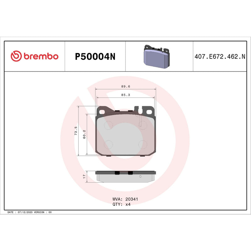 BREMBO Ceramic Front Disc Brake Pad Set - P50004N