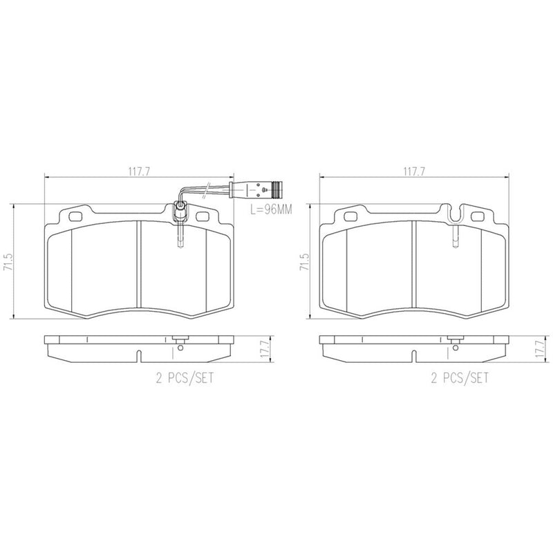BREMBO Ceramic Front Disc Brake Pad Set - P50041N