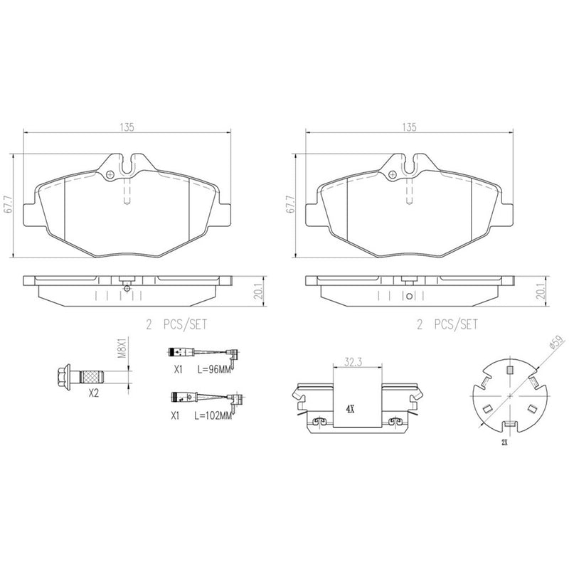 BREMBO Ceramic Front Disc Brake Pad Set - P50049N