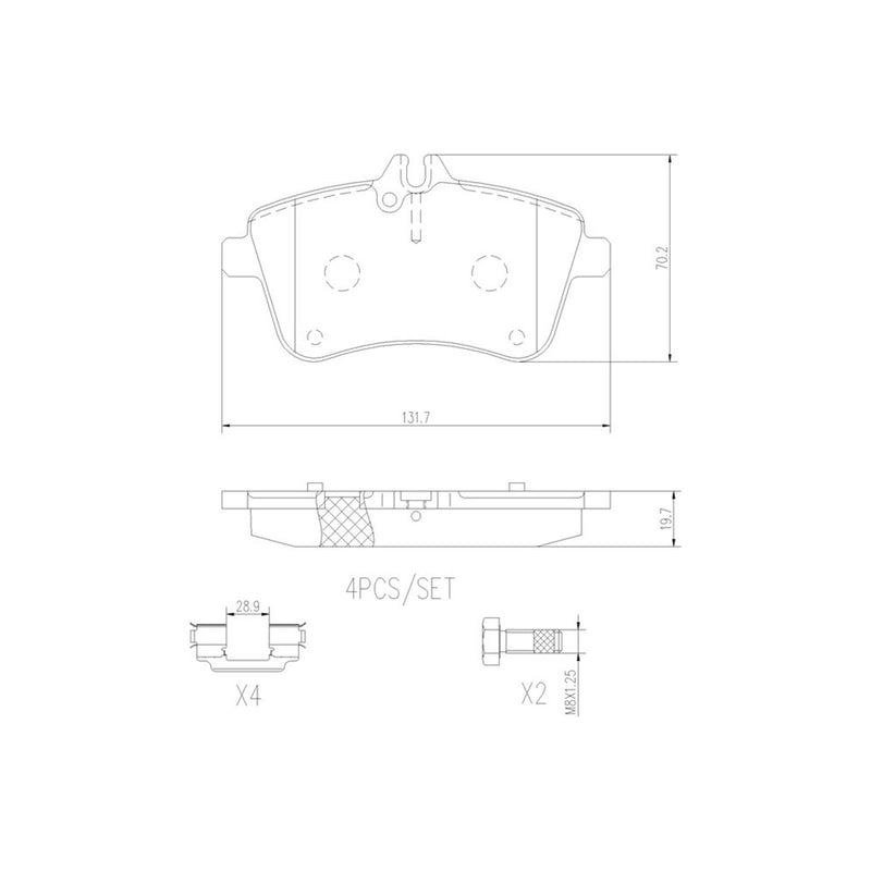 BREMBO Ceramic Front Disc Brake Pad Set - P50057N