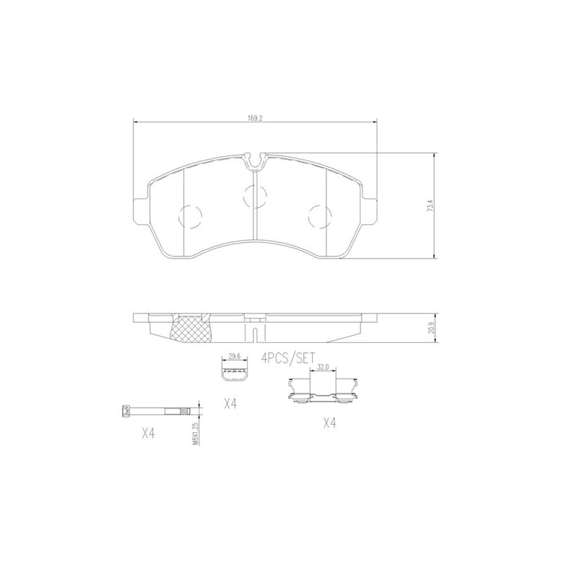 BREMBO CERAMIC Brake Pad Set P50059N
