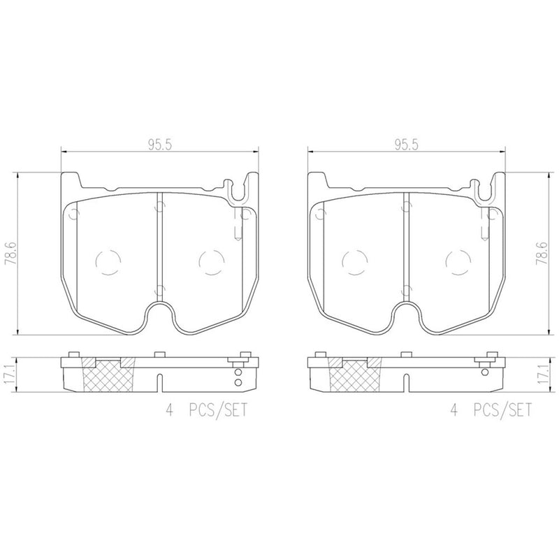 BREMBO Ceramic Front Disc Brake Pad Set - P50062N