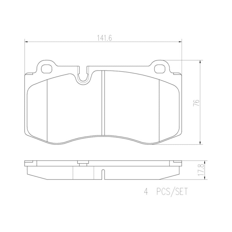BREMBO Ceramic Front Disc Brake Pad Set - P50074N