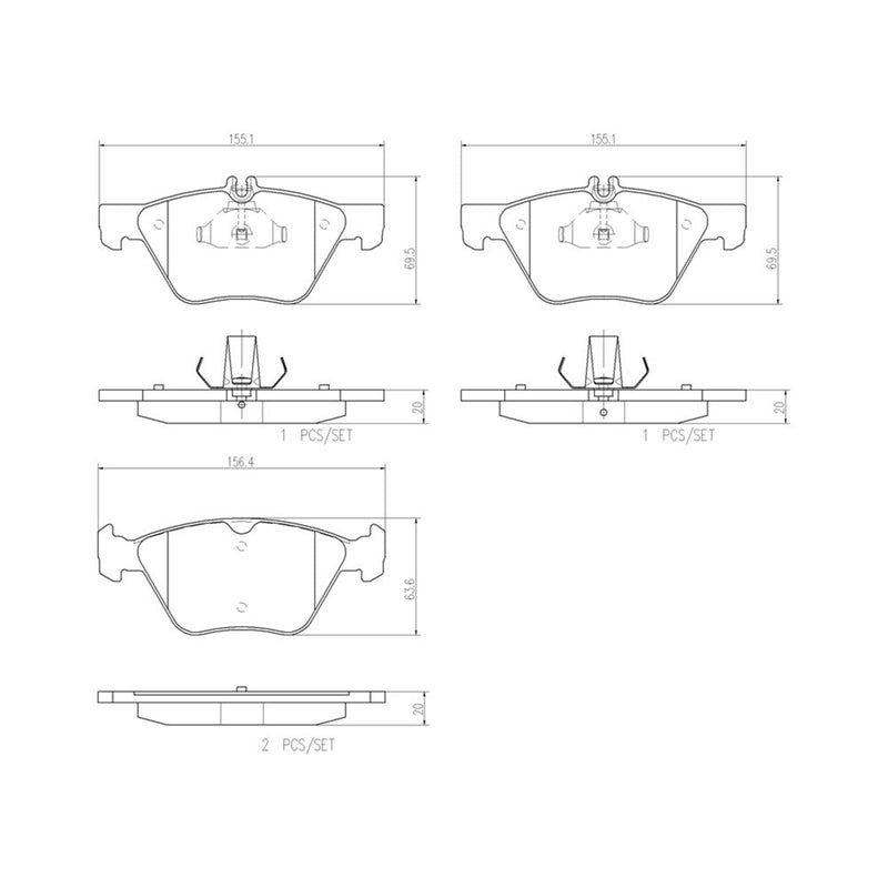BREMBO Ceramic Front Disc Brake Pad Set - P50075N