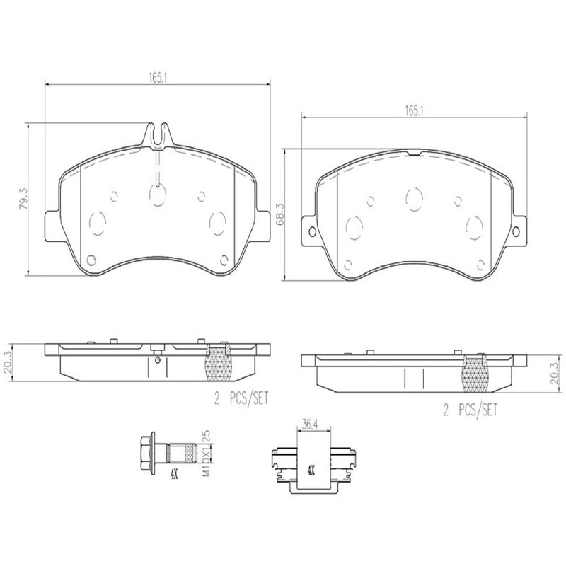 BREMBO Ceramic Front Disc Brake Pad Set - P50086N