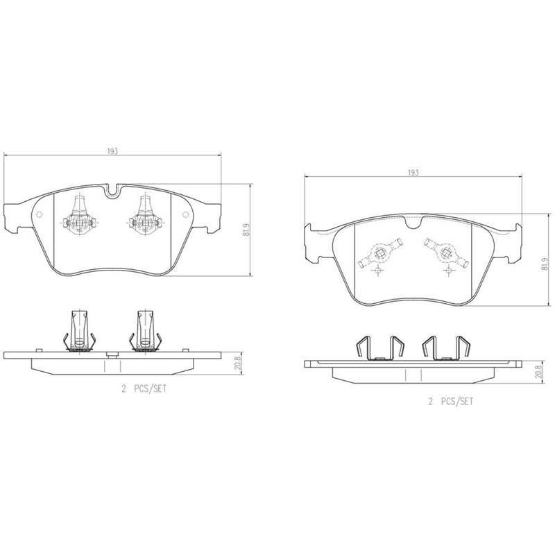 BREMBO Ceramic Front Disc Brake Pad Set - P50105N