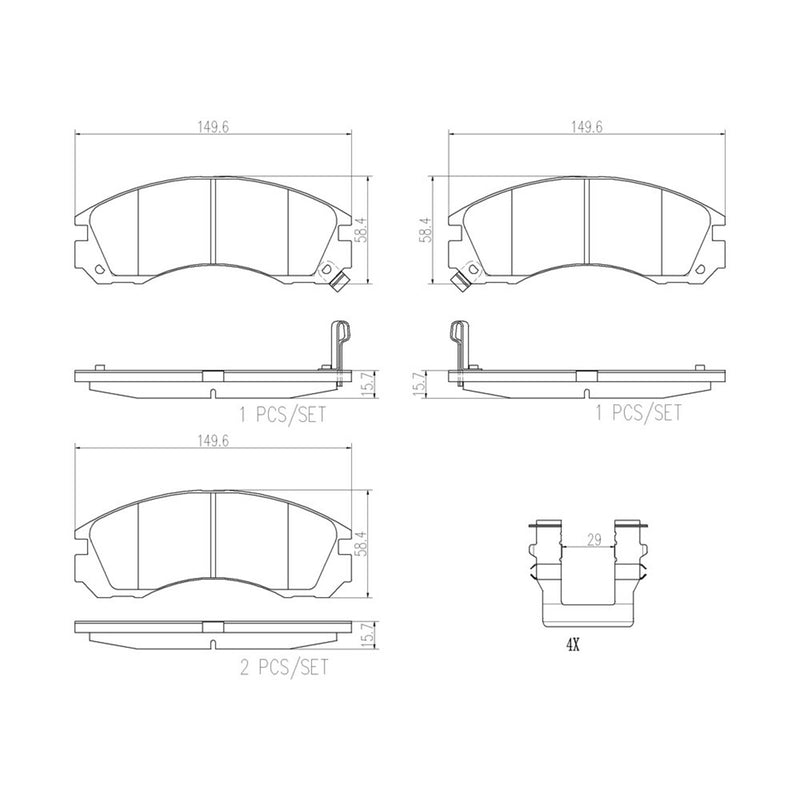 BREMBO Ceramic Front Disc Brake Pad Set - P54017N