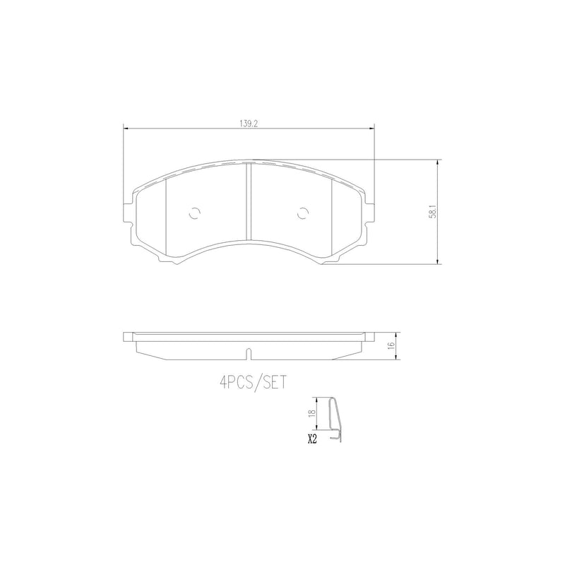 BREMBO Ceramic Front Disc Brake Pad Set - P54029N