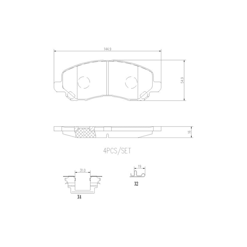 BREMBO Ceramic Front Disc Brake Pad Set - P54030N