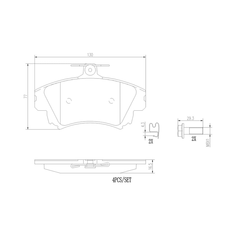 BREMBO Ceramic Front Disc Brake Pad Set - P54036N