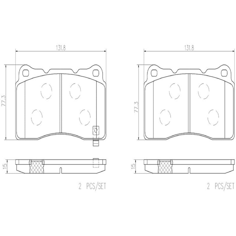 BREMBO Ceramic Front Disc Brake Pad Set - P54039N