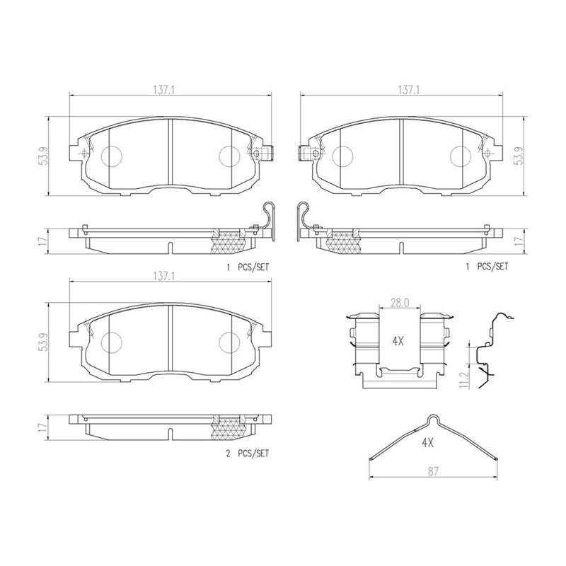 BREMBO Ceramic Front Disc Brake Pad Set - P56021N