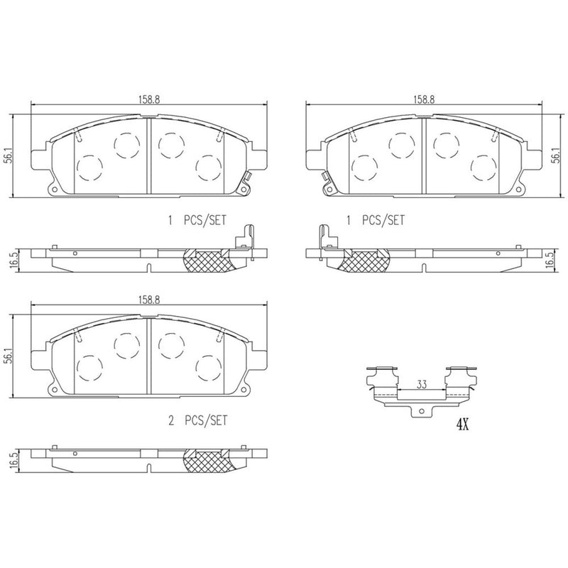 BREMBO Ceramic Front Disc Brake Pad Set - P56040N