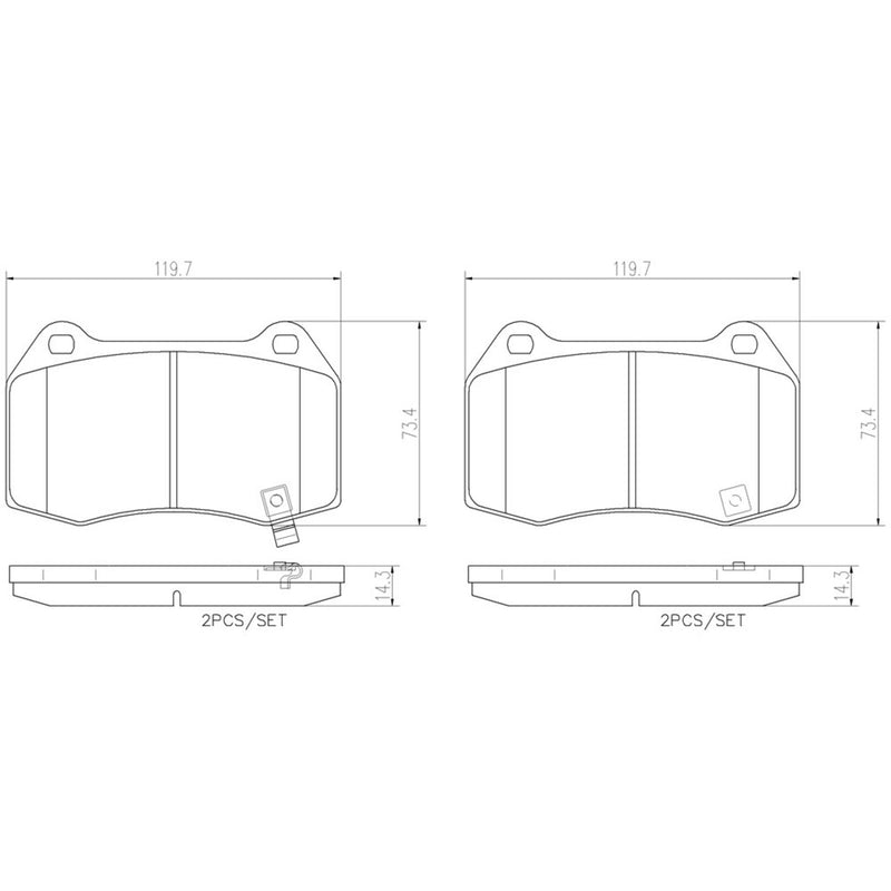 BREMBO Ceramic Front Disc Brake Pad Set - P56047N