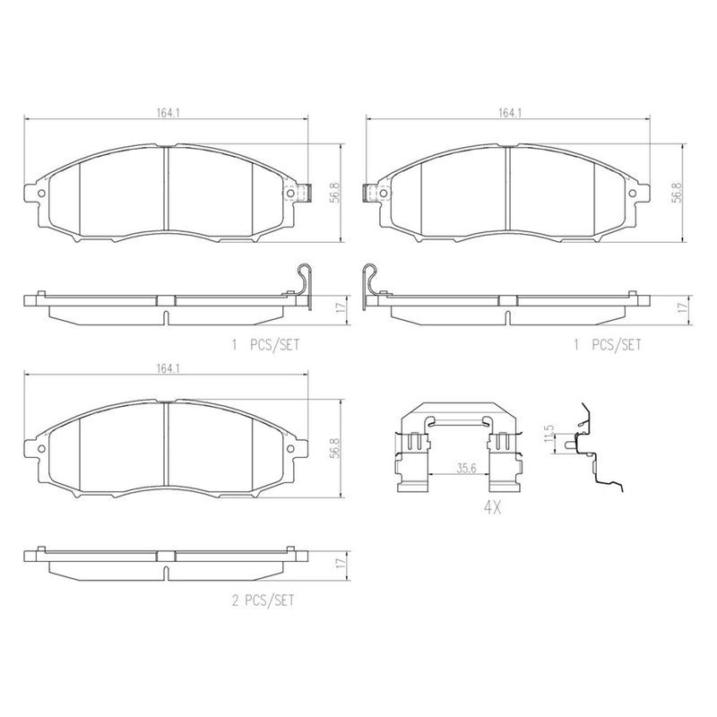 BREMBO Ceramic Front Disc Brake Pad Set - P56049N