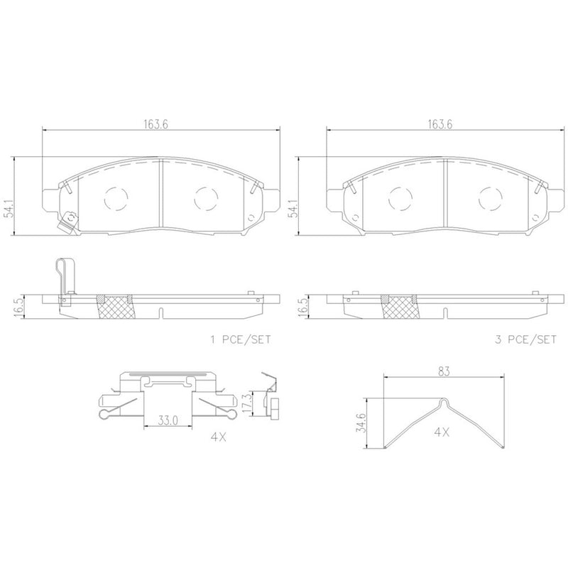BREMBO Ceramic Front Disc Brake Pad Set - P56059N