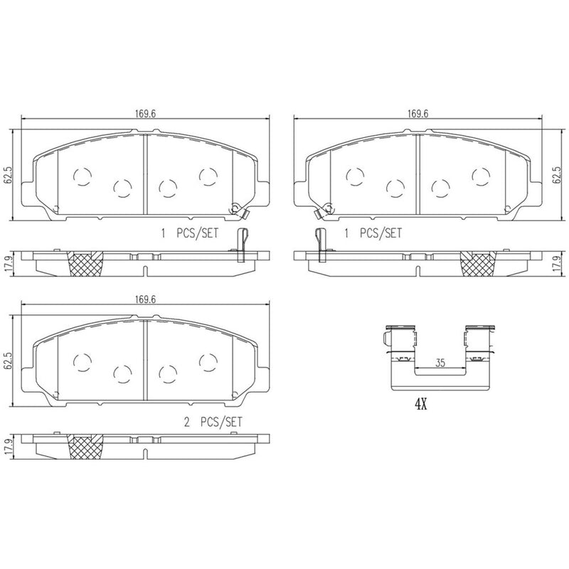 BREMBO Ceramic Front Disc Brake Pad Set - P56079N