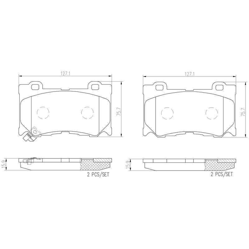 BREMBO Ceramic Front Disc Brake Pad Set - P56089N