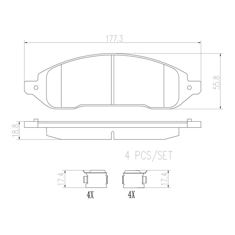 BREMBO Ceramic Front Disc Brake Pad Set - P56092N