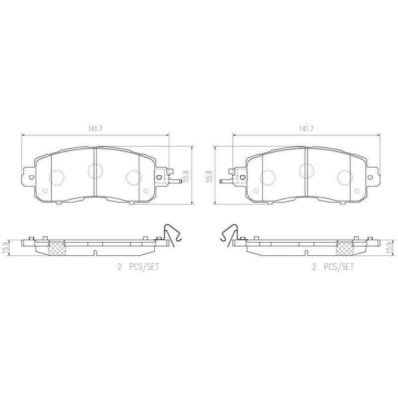 BREMBO Ceramic Front Disc Brake Pad Set - P56104N