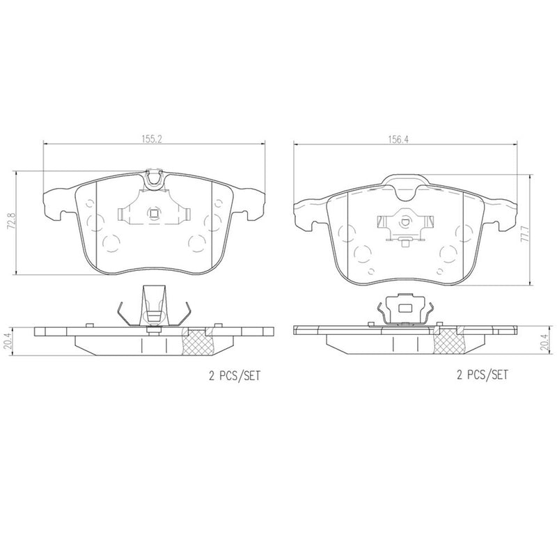 BREMBO Ceramic Front Disc Brake Pad Set - P59046N