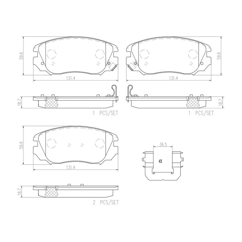 BREMBO Ceramic Front Disc Brake Pad Set - P59054N