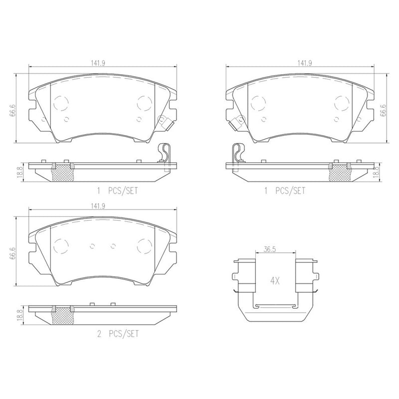 BREMBO Ceramic Front Disc Brake Pad Set - P59055N