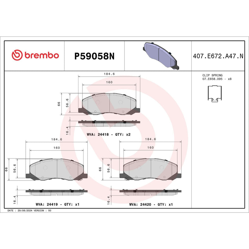 BREMBO Ceramic Front Disc Brake Pad Set - P59058N