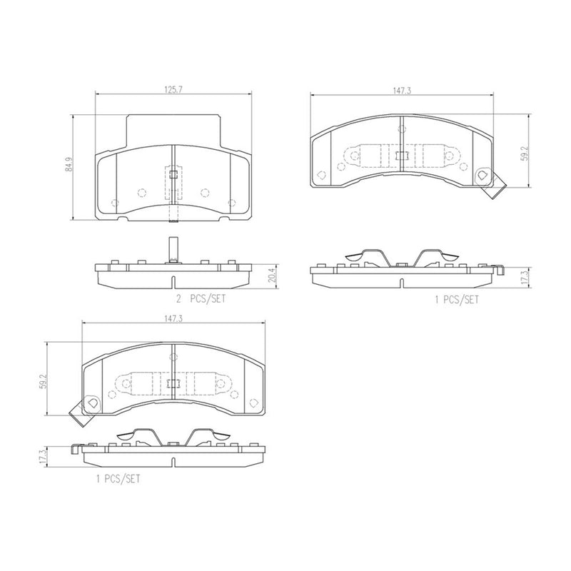 BREMBO Ceramic Front Disc Brake Pad Set - P59061N