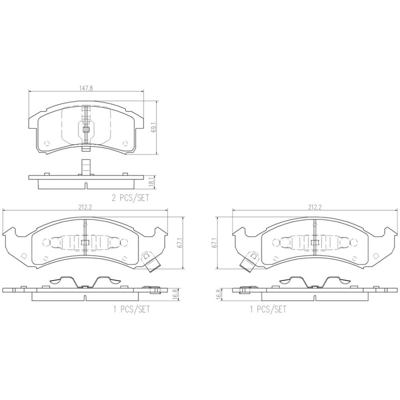 BREMBO Ceramic Front Disc Brake Pad Set - P59062N