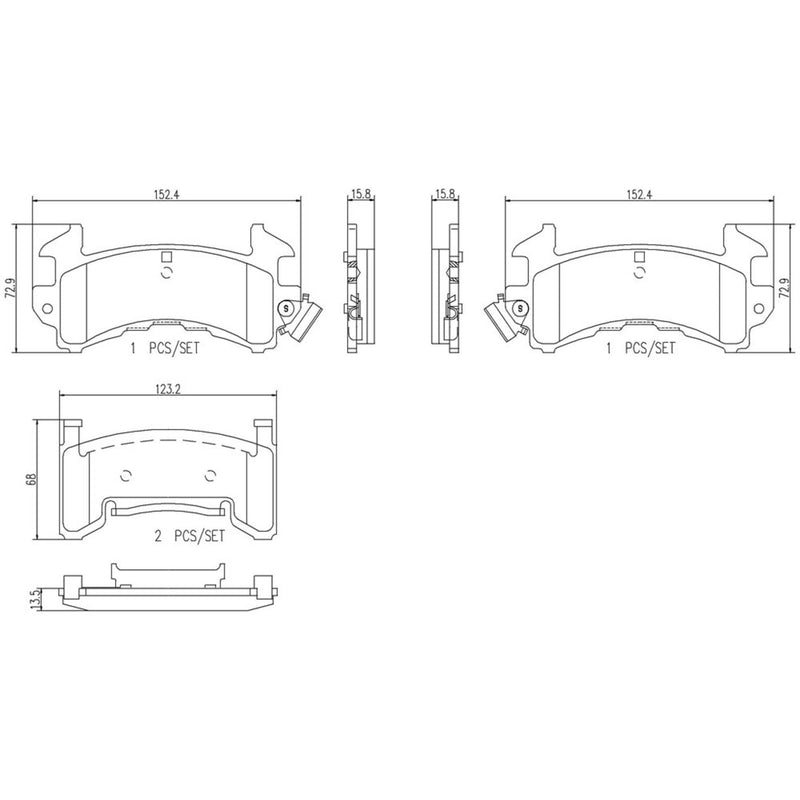 BREMBO Ceramic Front Disc Brake Pad Set - P59063N