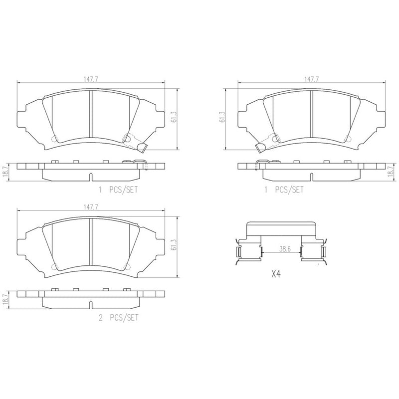 BREMBO Ceramic Front Disc Brake Pad Set - P64001N