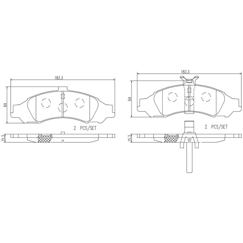 BREMBO Ceramic Front Disc Brake Pad Set - P64002N
