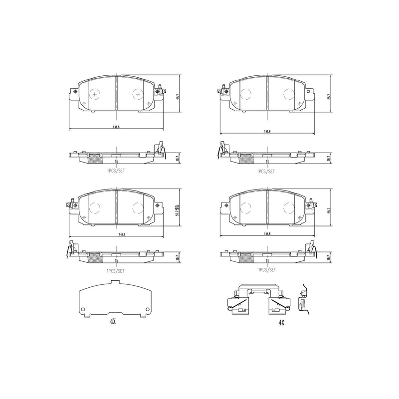 BREMBO Ceramic Front Disc Brake Pad Set - P68075N