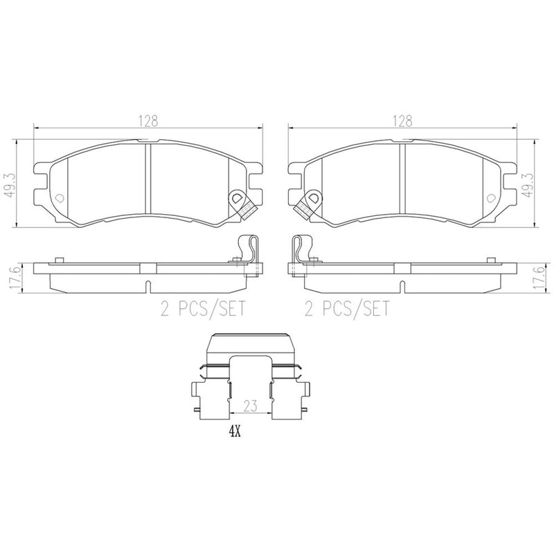 BREMBO Ceramic Front Disc Brake Pad Set - P73001N
