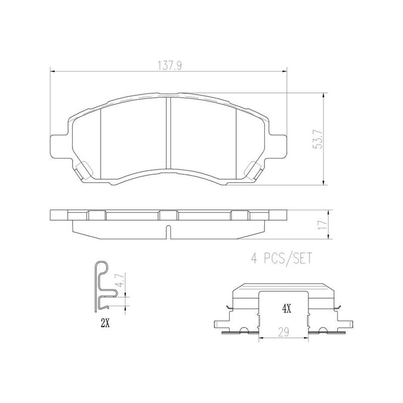 BREMBO Ceramic Front Disc Brake Pad Set - P78009N