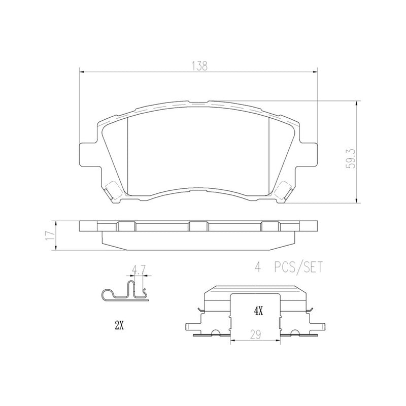 BREMBO Ceramic Front Disc Brake Pad Set - P78010N