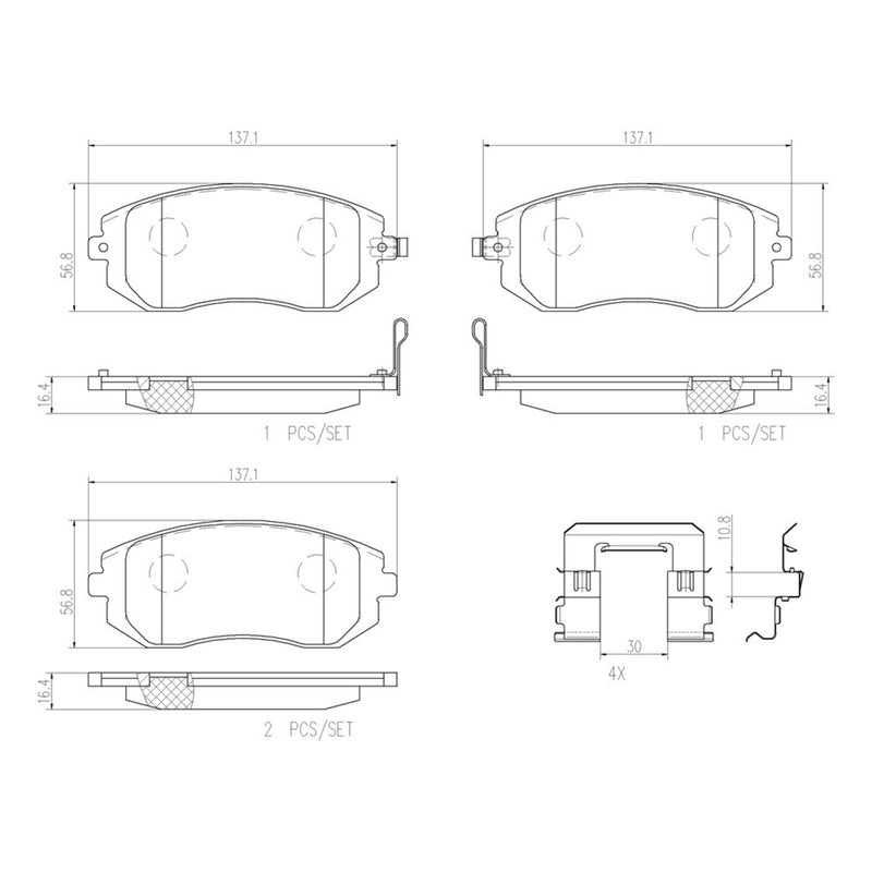BREMBO Ceramic Front Disc Brake Pad Set - P78013N