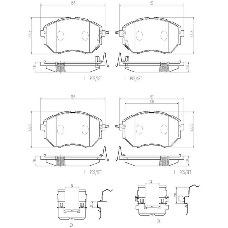 BREMBO Ceramic Front Disc Brake Pad Set - P78017N