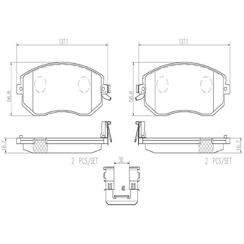 BREMBO Ceramic Front Disc Brake Pad Set - P78021N