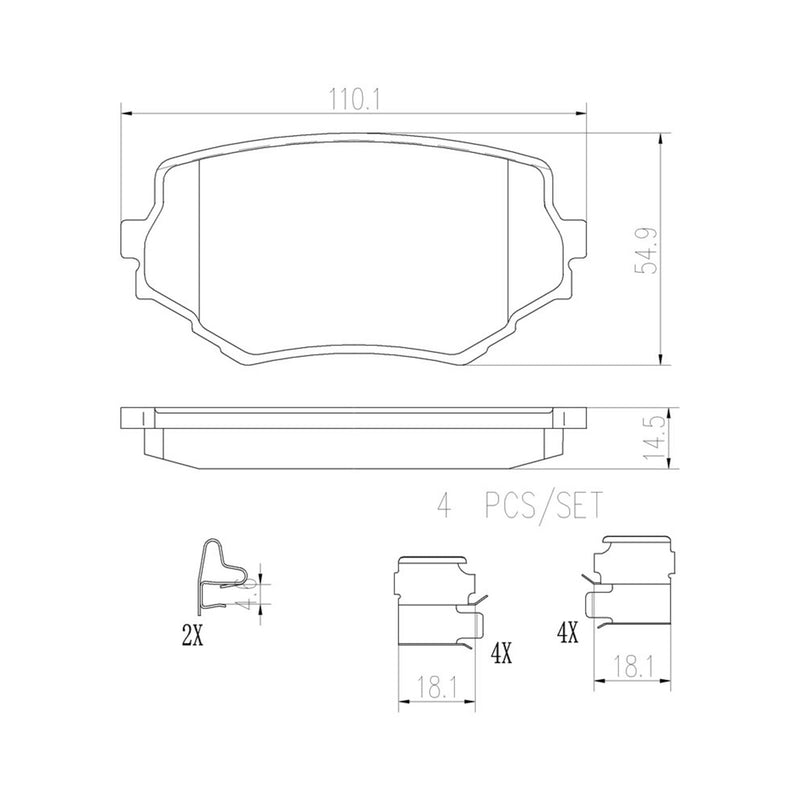 BREMBO Ceramic Front Disc Brake Pad Set - P79009N