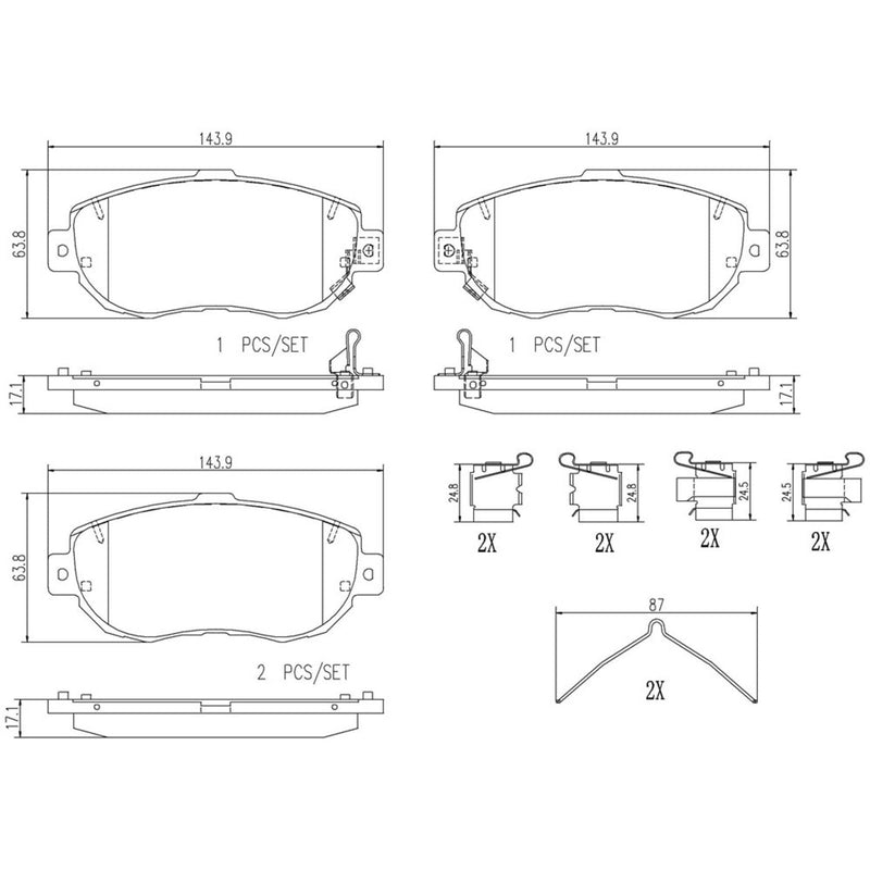 BREMBO Ceramic Front Disc Brake Pad Set - P83037N
