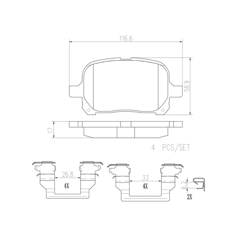 BREMBO Ceramic Front Disc Brake Pad Set - P83040N