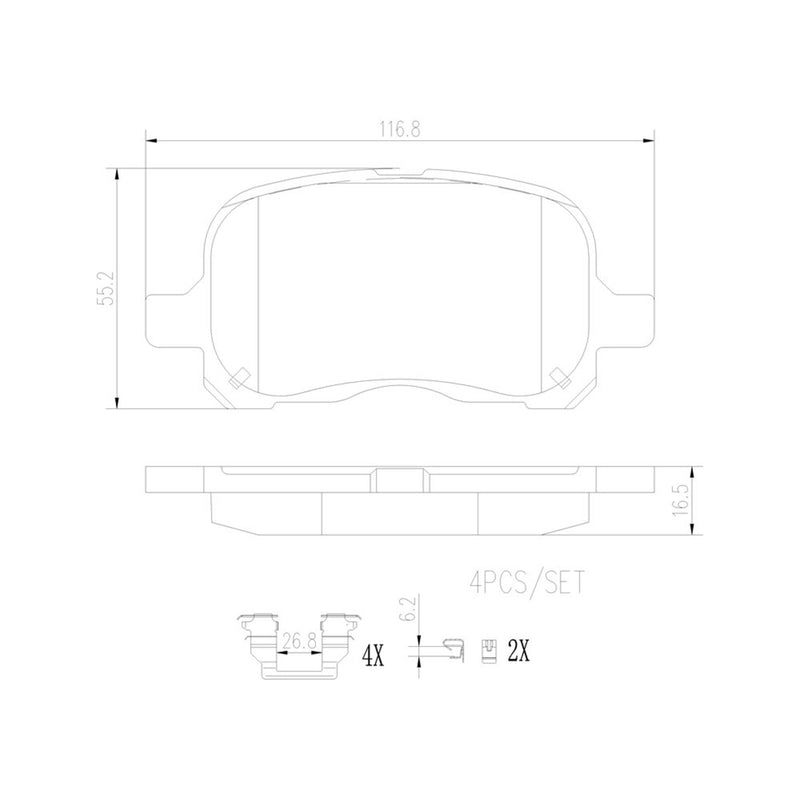 BREMBO Ceramic Front Disc Brake Pad Set - P83044N