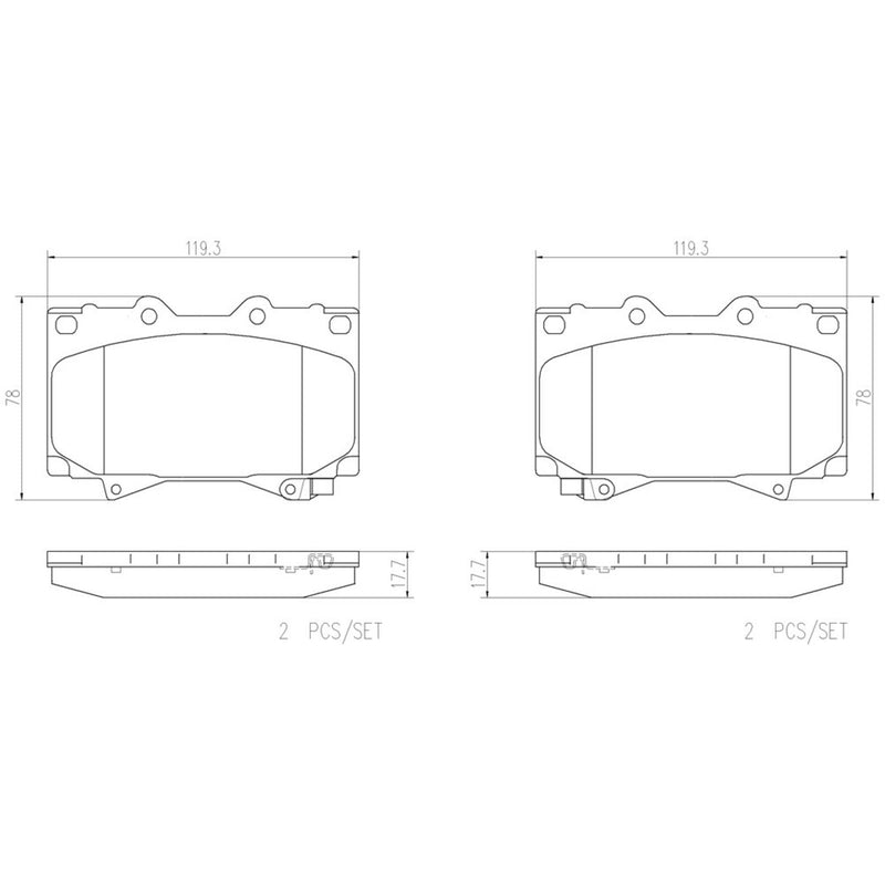 BREMBO Ceramic Front Disc Brake Pad Set - P83048N