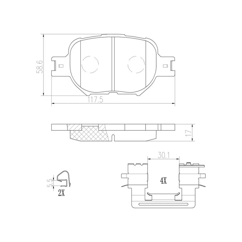 BREMBO Ceramic Front Disc Brake Pad Set - P83054N