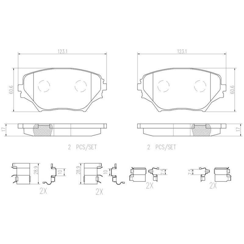 BREMBO Ceramic Front Disc Brake Pad Set - P83055N