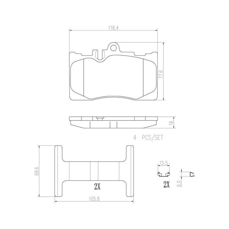 BREMBO Ceramic Front Disc Brake Pad Set - P83058N