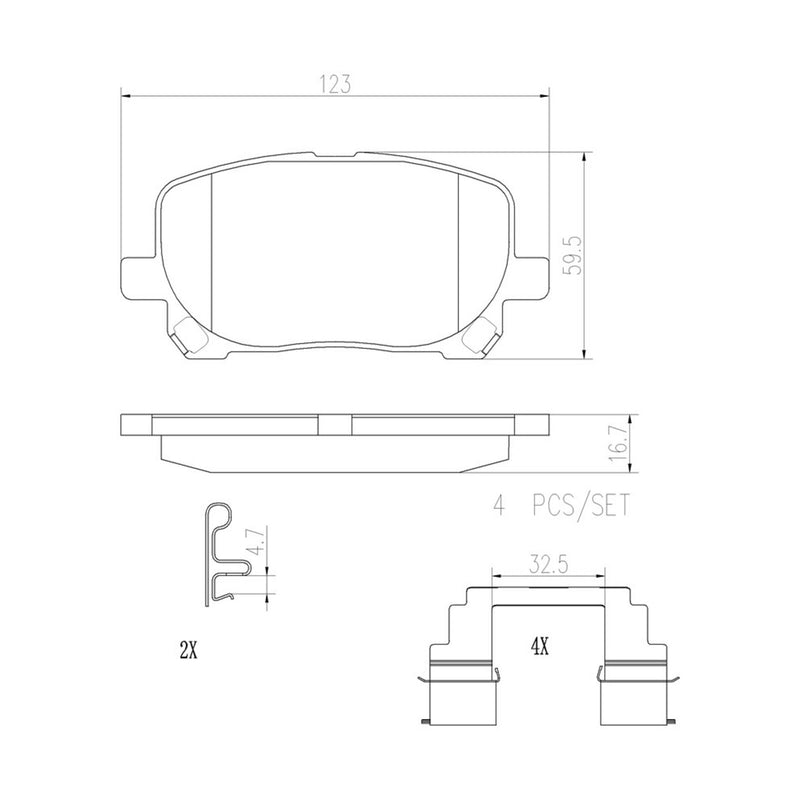 BREMBO Ceramic Front Disc Brake Pad Set - P83061N